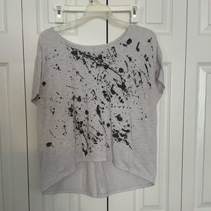 Grey Paint Splatter Flowy Top Size M-L